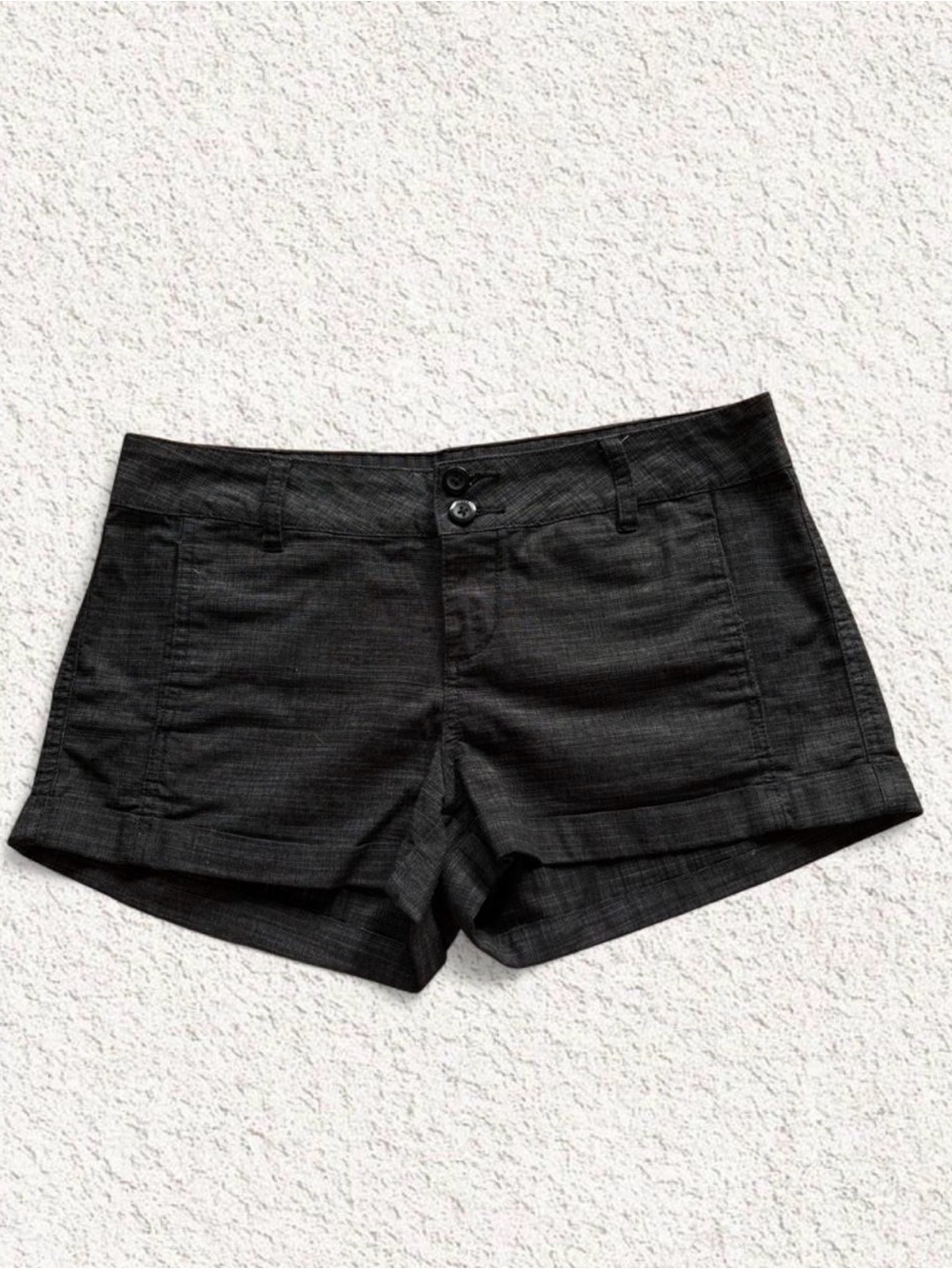 GUESS Black High-Waist Cuffed Shorts